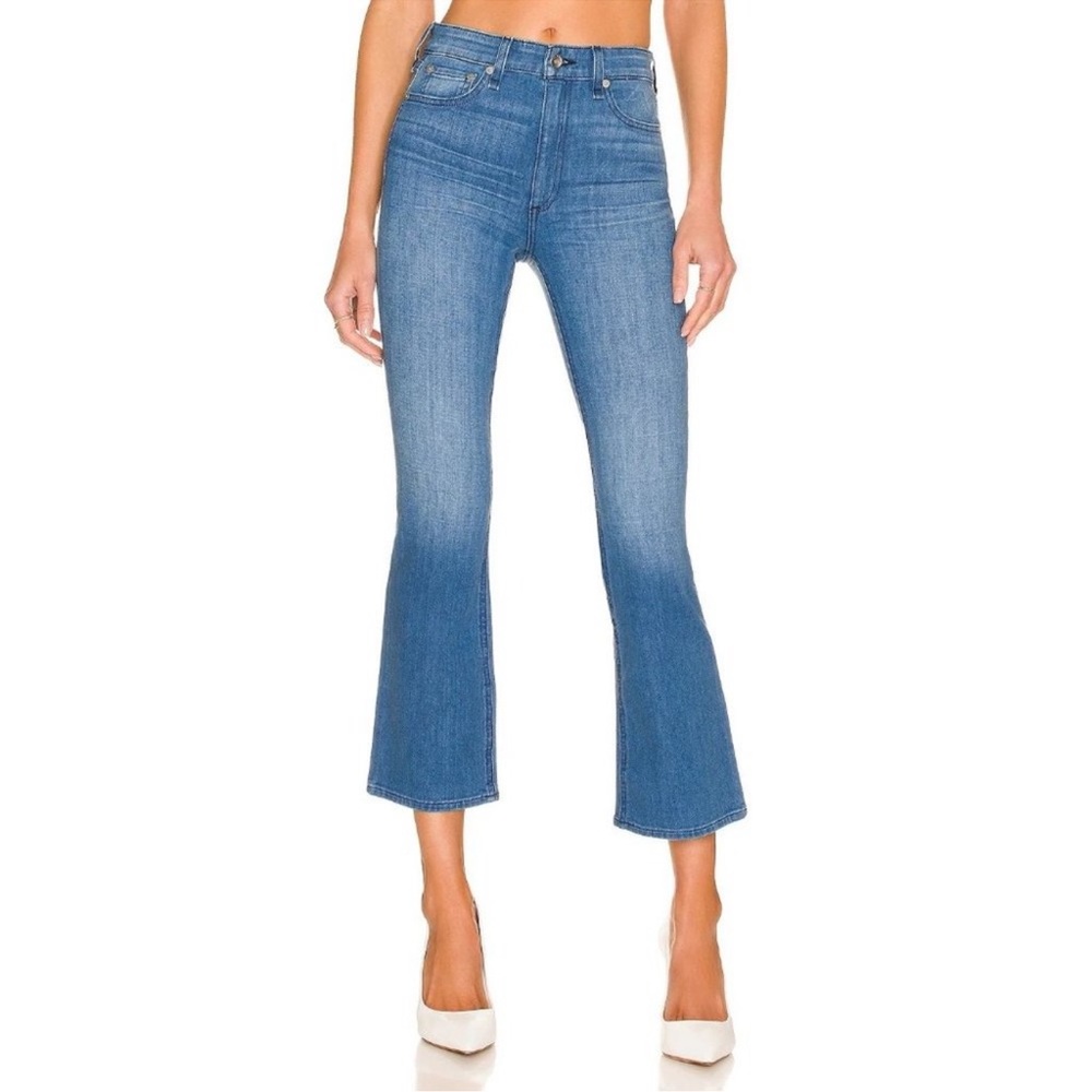 NWT Rag & Bone Nina High-Rise Ankle Flare in Poppy Jeans | Size 25